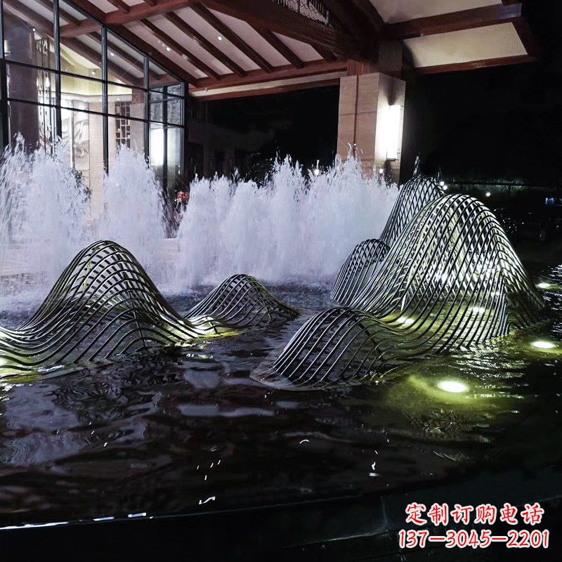 江西不锈钢铁艺水景假山精美雕塑艺术