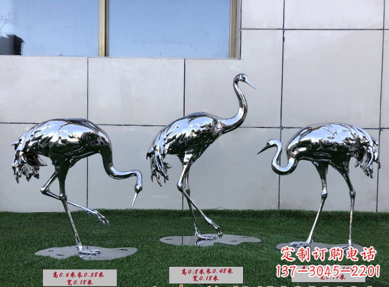 江西不锈钢仙鹤雕塑传承中国古典美感