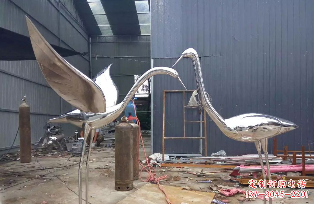 江西不锈钢仙鹤雕塑传承中国文化