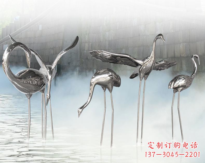 江西不锈钢仙鹤飞鸟雕塑传承传统文化