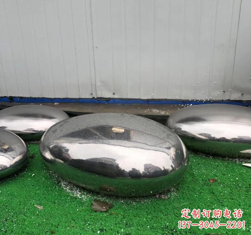 江西不锈钢现代艺术鹅卵石雕塑