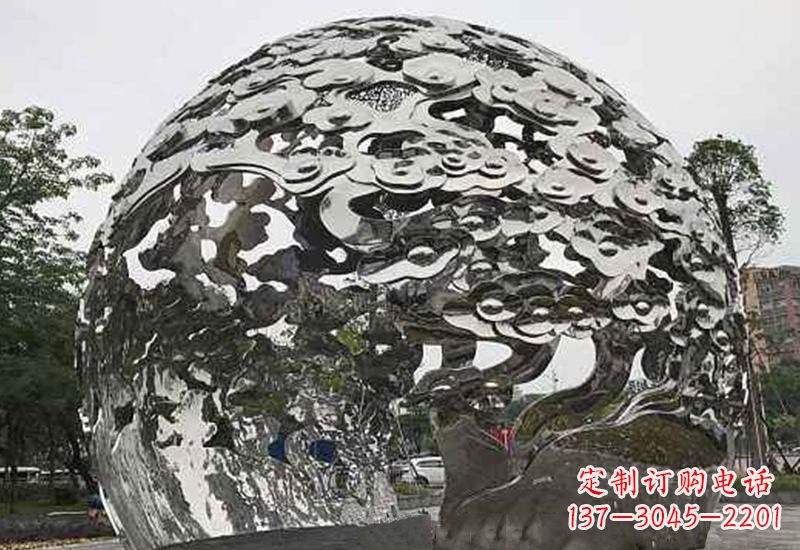 江西不锈钢祥云镂空球拱门雕塑