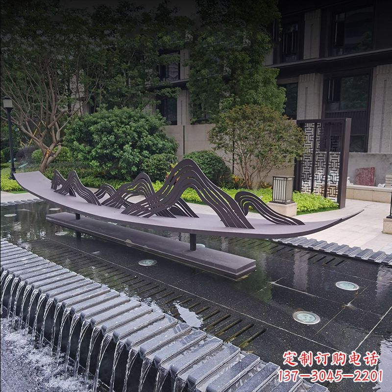 江西精美的不锈钢小船假山