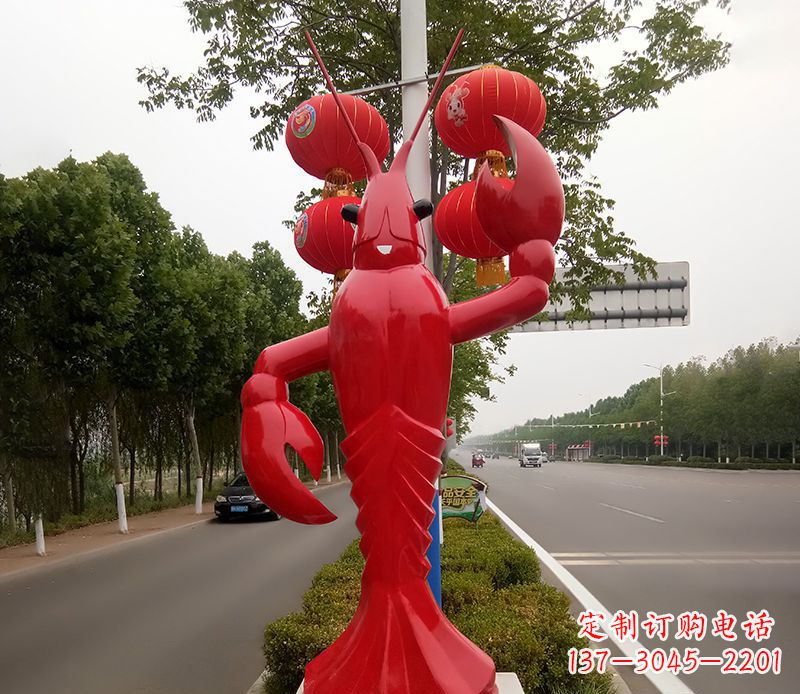 江西不锈钢小龙虾雕塑精美之灵