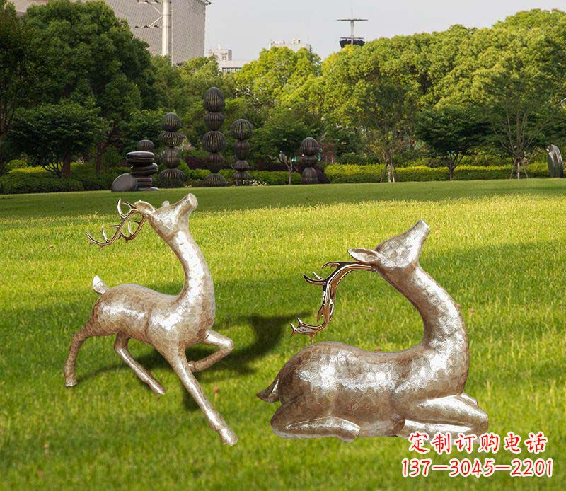 江西不锈钢麋鹿雕塑彰显艺术精美