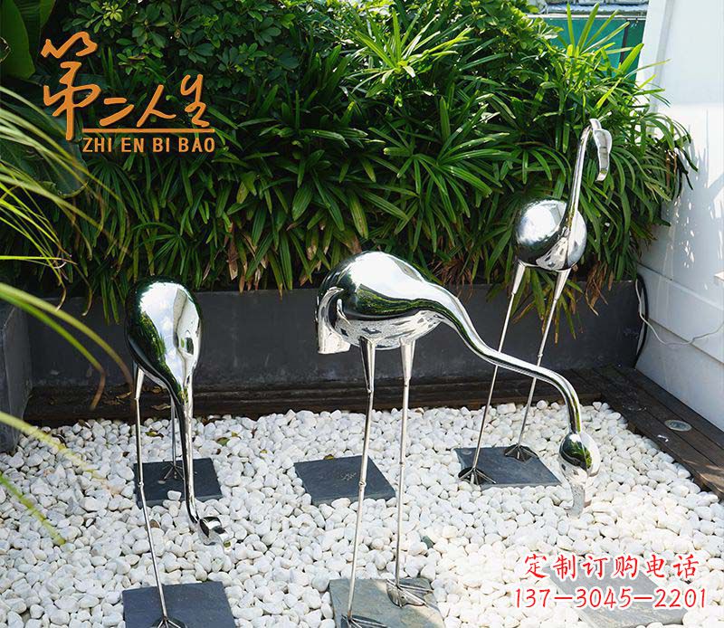 江西不锈钢仙鹤雕塑象征着吉祥和美景