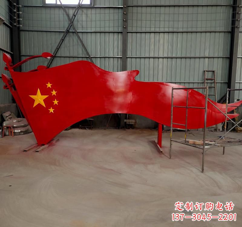 江西不锈钢校园党旗雕塑传承红色基因