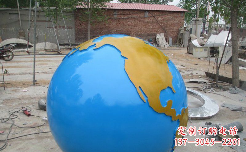 江西不锈钢校园地球雕塑象征着全球友好