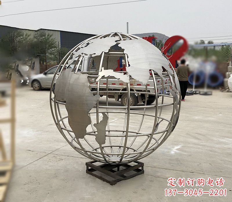 江西不锈钢校园地球仪雕塑见证地球美景