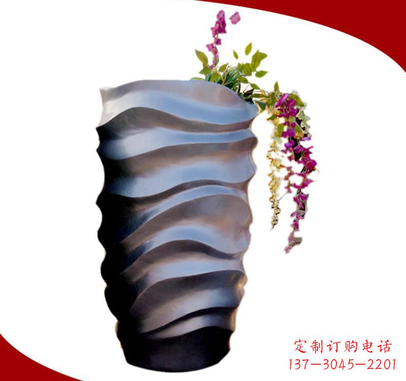 江西不锈钢校园景观花盆雕塑美化校园环境