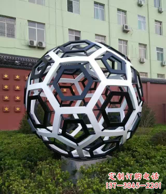 江西不锈钢足球雕塑缔造校园新风貌