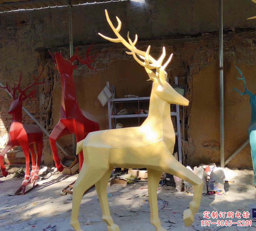 江西新款仿真不锈钢小鹿雕塑