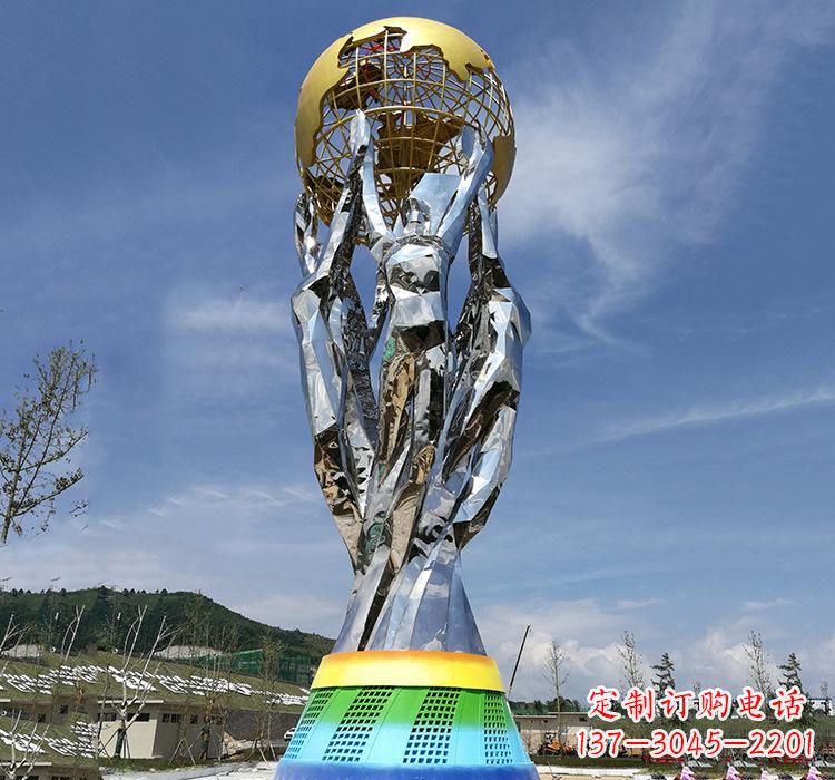 江西不锈钢艺术地球仪雕塑精美的艺术装置