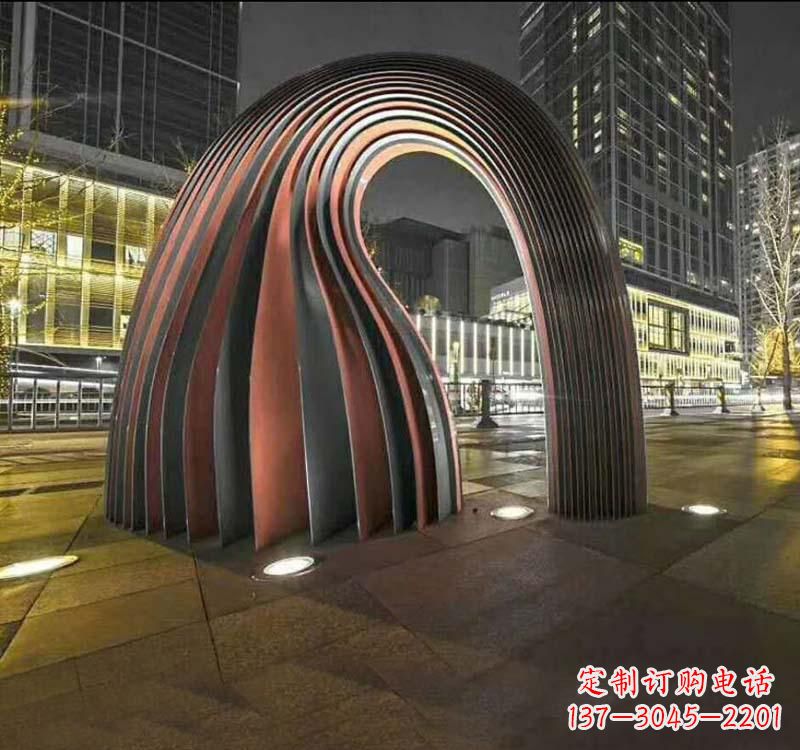 江西不锈钢异形拱门雕塑精致古典风格