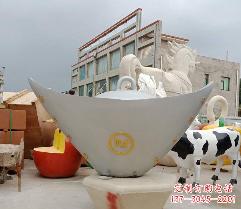 江西不锈钢元宝雕塑精美而珍贵