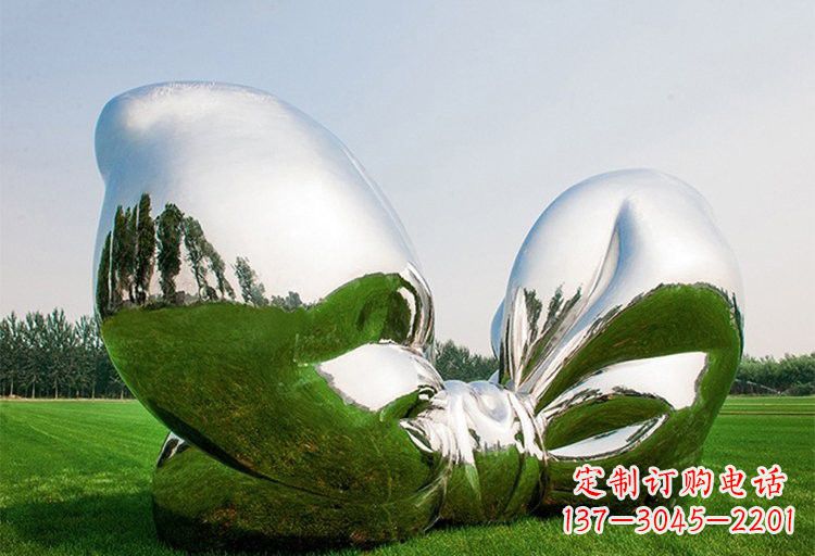江西艺术之美——不锈钢园林大型蝴蝶结雕塑