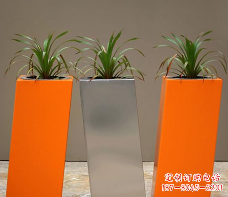 江西不锈钢花盆雕塑一种全新的视觉体验