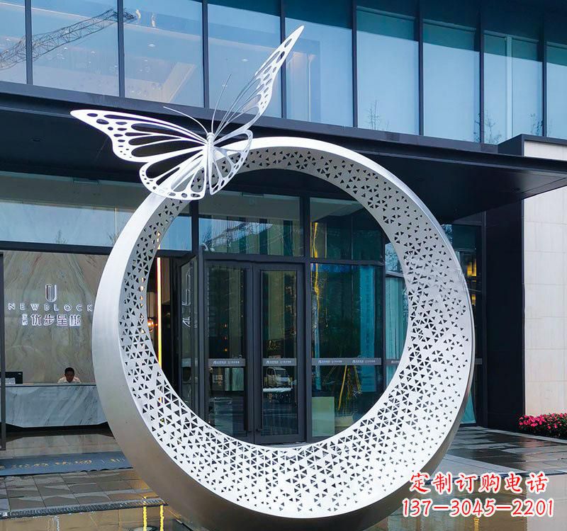 江西不锈钢园林戒指雕塑精美细腻的艺术品