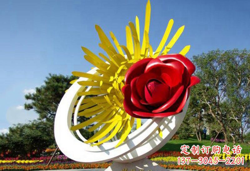 江西不锈钢玫瑰花雕塑——给城市景观带来美丽