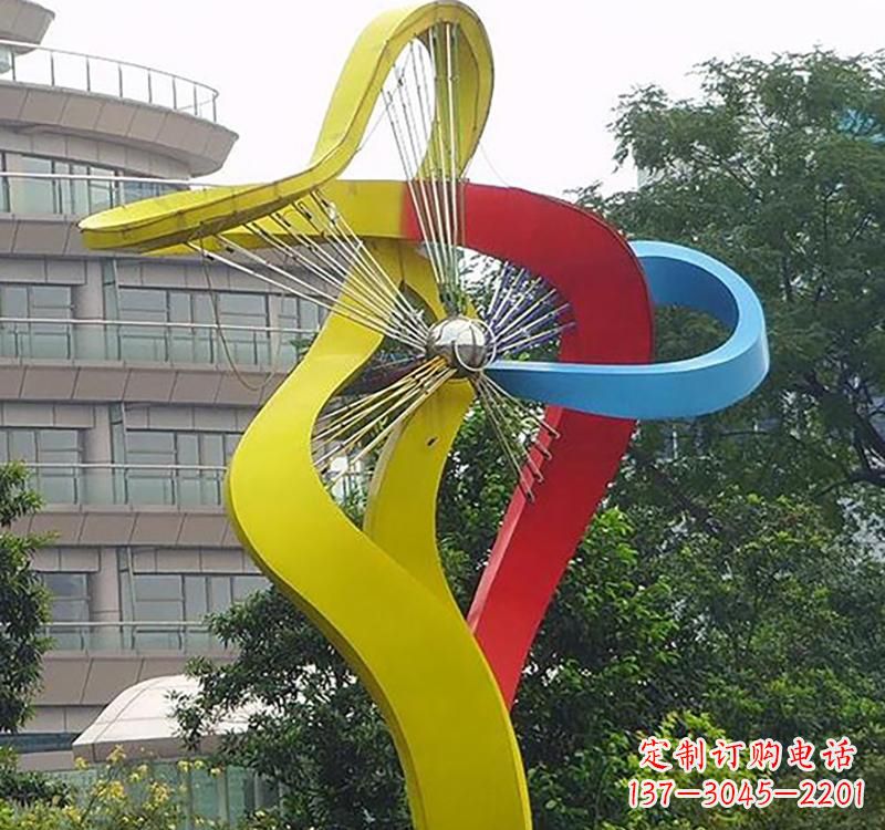 江西不锈钢风车雕塑——烤漆之美