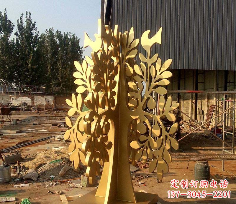 江西不锈钢树叶雕塑艺术的精美表现