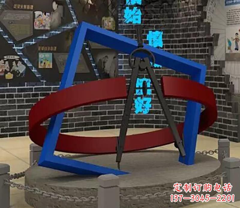 江西不锈钢圆规雕塑实现景观美化的艺术之作