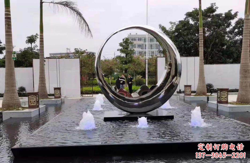 江西圆环景观喷泉雕塑视觉与声音的完美结合