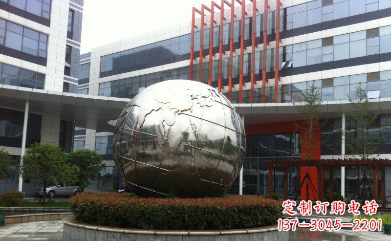 江西不锈钢圆球地球雕塑描绘地球的美丽