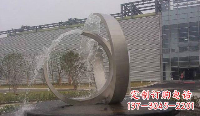 江西不锈钢圆形喷泉雕塑美丽的艺术装置