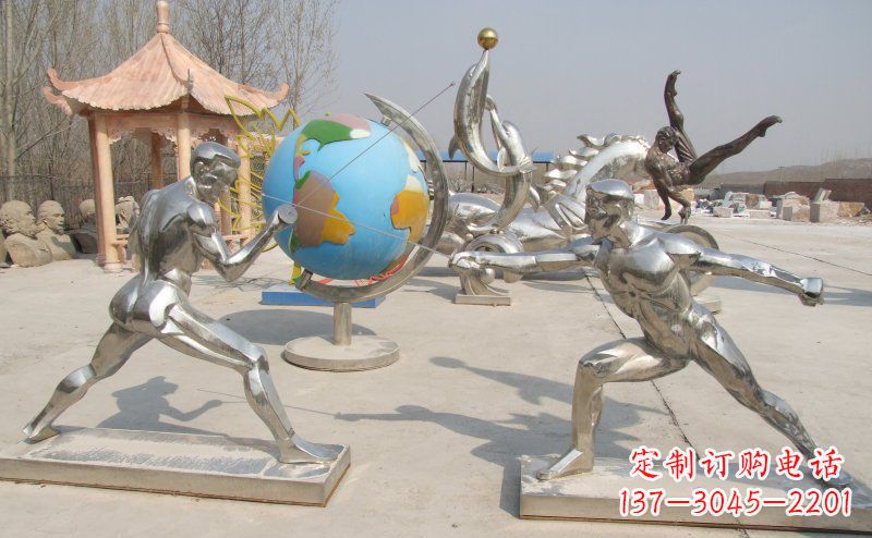 江西勇敢者的身影——不锈钢运动员击剑雕塑