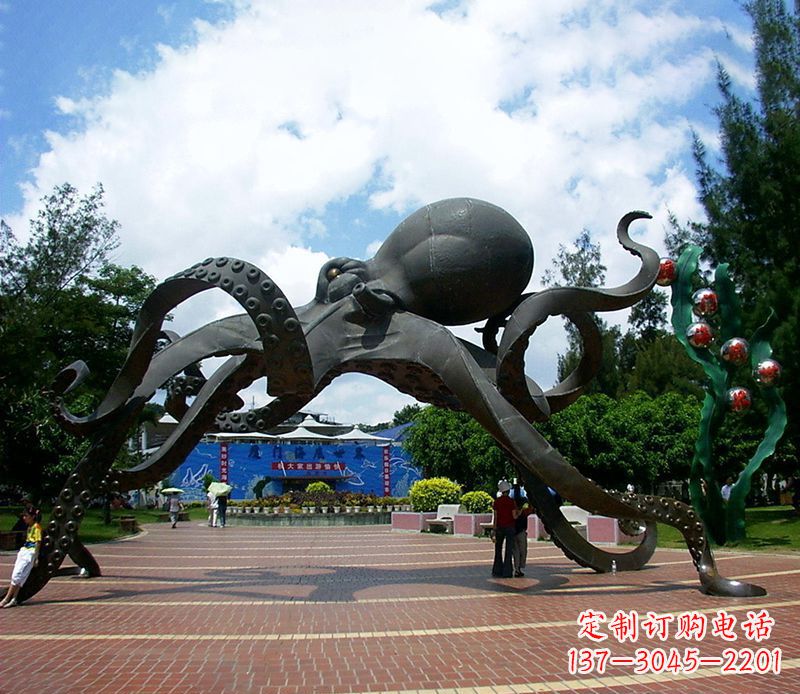 江西不锈钢章鱼雕塑精美艺术品