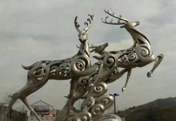 江西梅花鹿雕塑——祥云梅花鹿广场的标志