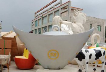 江西不锈钢元宝雕塑精美而珍贵