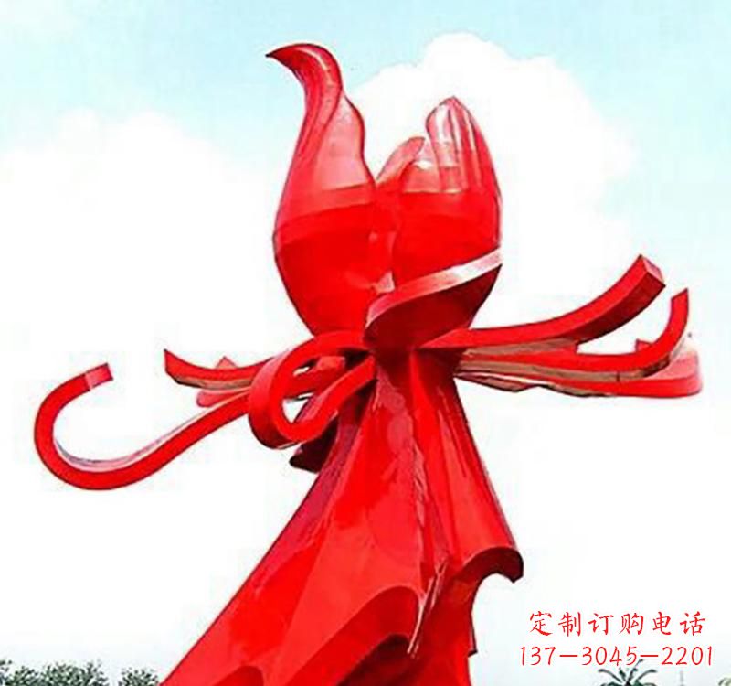 江西不锈钢玫瑰雕塑,传递爱与和平