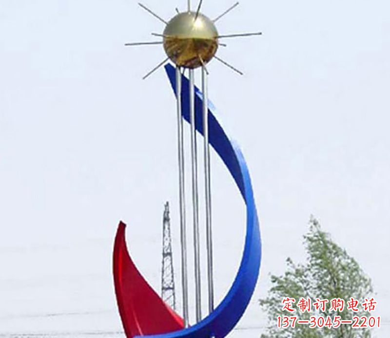 江西流动的美——不锈钢飘带雕塑