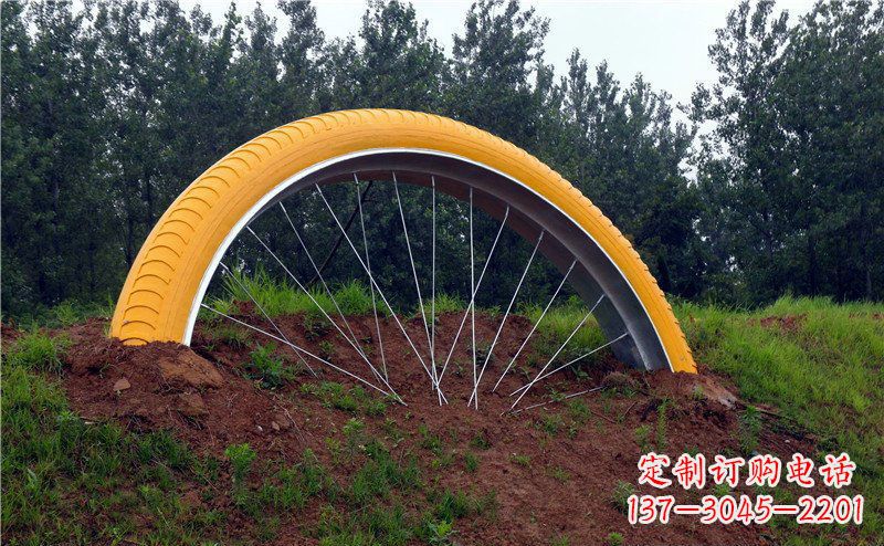 江西不锈钢自行车雕塑——景观美化的象征