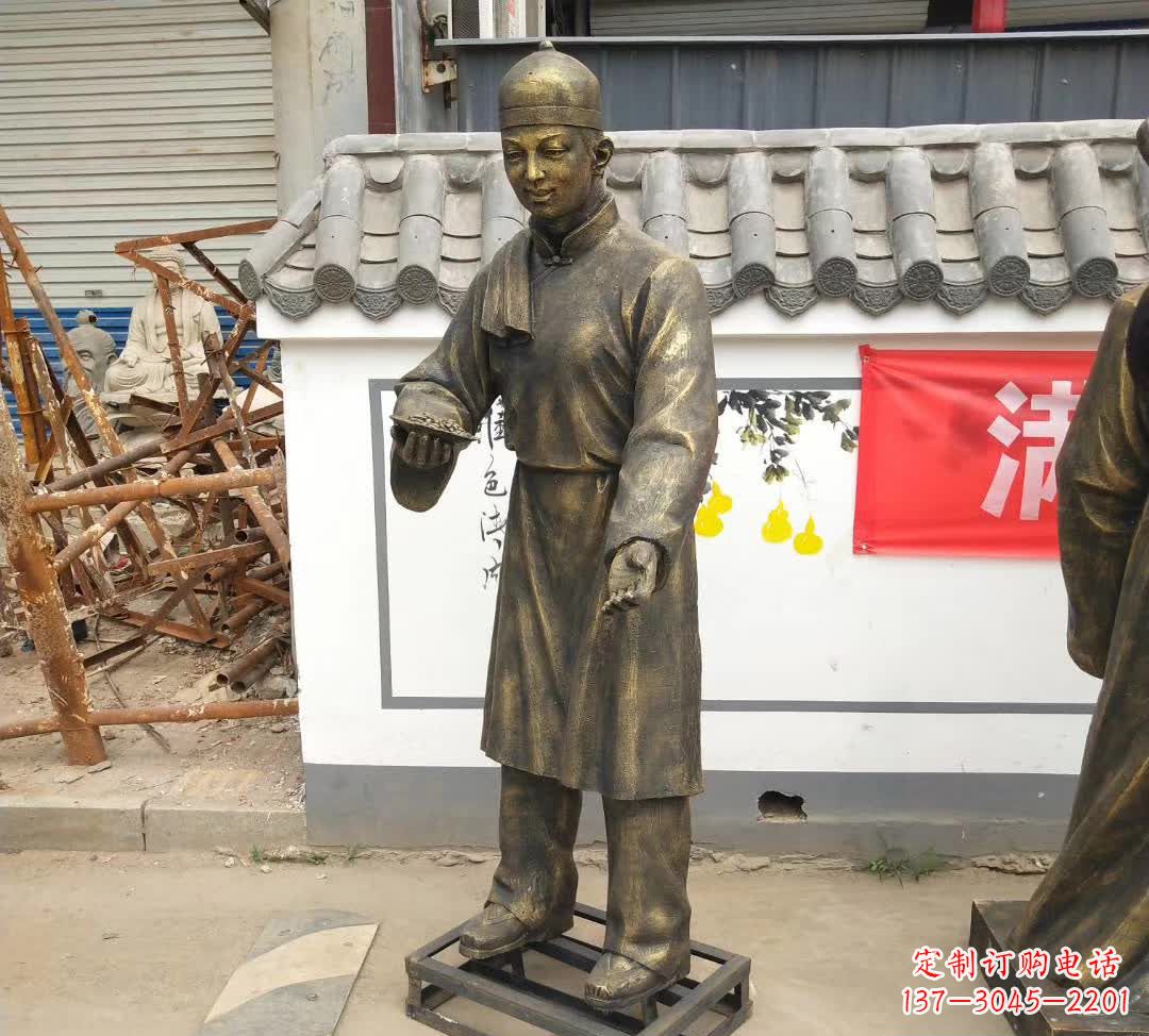 江西传承百年店小二铜雕