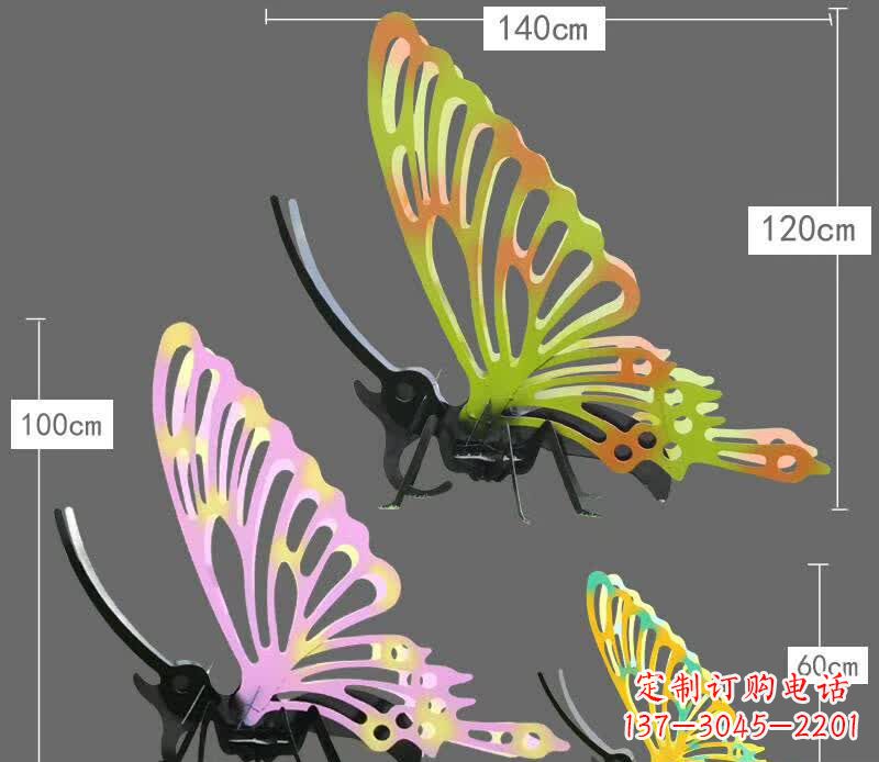 江西彩绘不锈钢蝴蝶彩雕塑