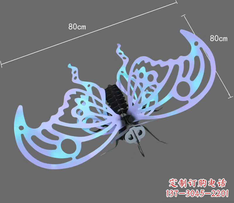 江西彩绘不锈钢蝴蝶雕塑宛如梦幻般的艺术之作