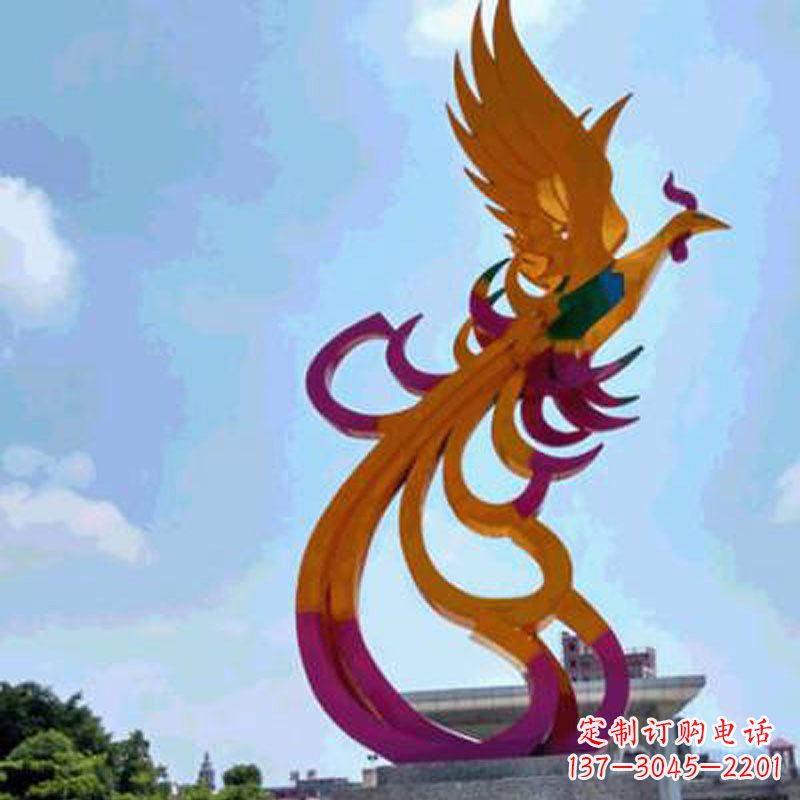 江西不锈钢凤凰雕塑——城市标识景观精美装饰