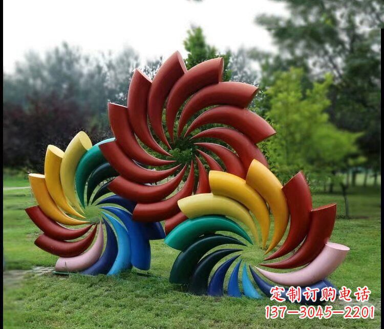江西彩色不锈钢风车雕塑
