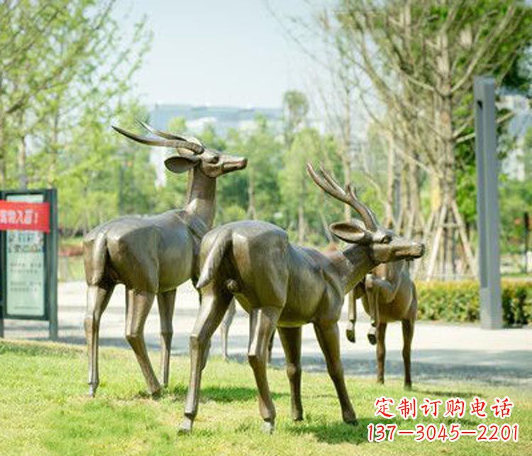 江西藏羚羊公园羚羊铜雕