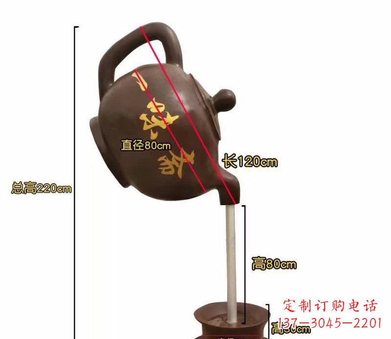 江西茶壶喷泉铜雕古朴简约的古典风格