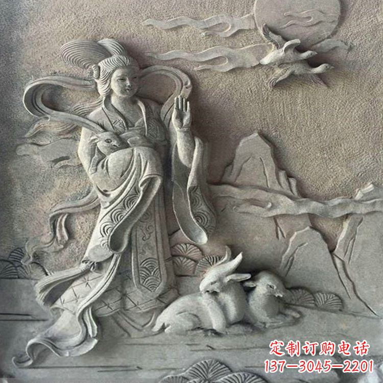 江西嫦娥浮雕-上古神话人物道教月神太阴星君雕塑