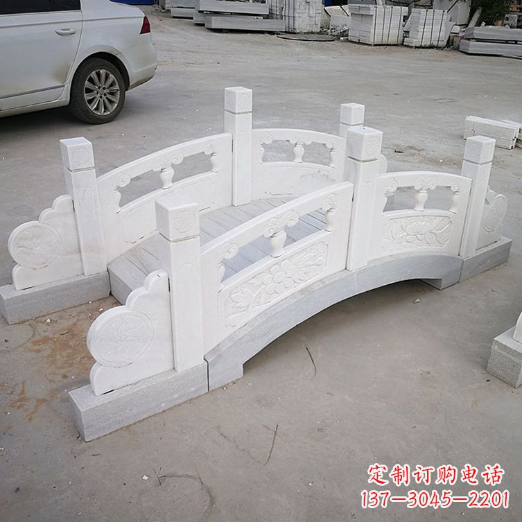 江西厂家批发定制石雕石拱桥 栏杆栏板 汉白玉雕花护栏广场装饰摆件3900