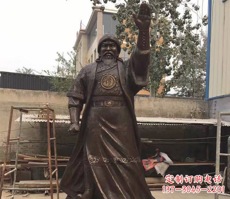 江西传承民族英雄——成吉思汗铜雕