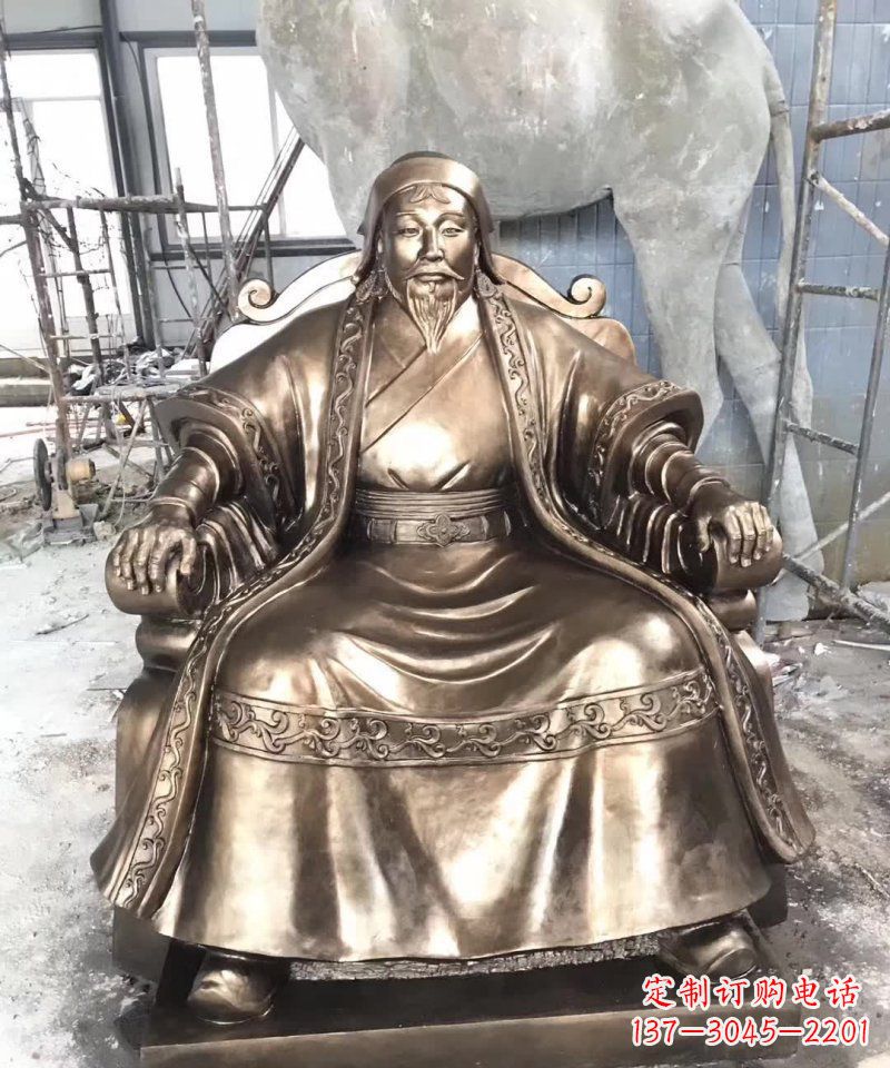 江西成吉思汗铜雕——象征着蒙古强大力量