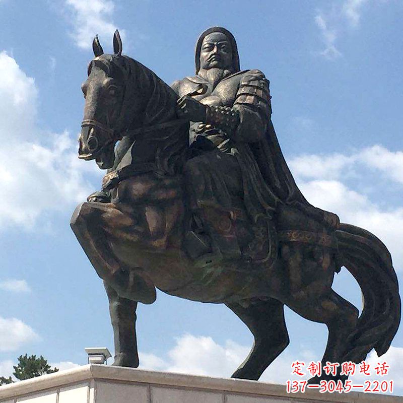 江西成吉思汗驰骋铜像象征着不朽的传奇