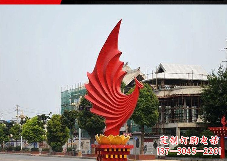 江西城市的至高象征——不锈钢凤凰雕塑