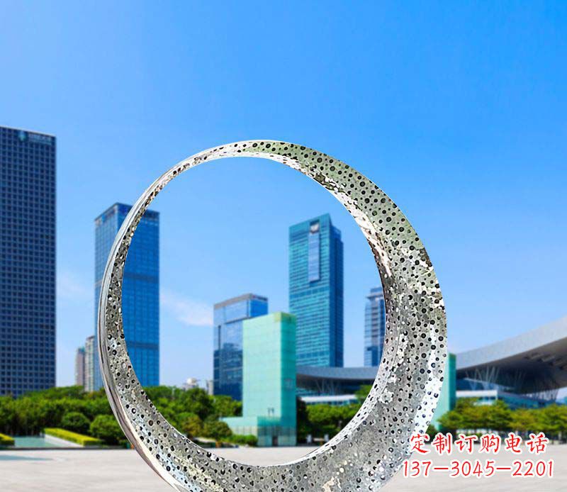 江西美丽圆环——不锈钢灯饰雕塑